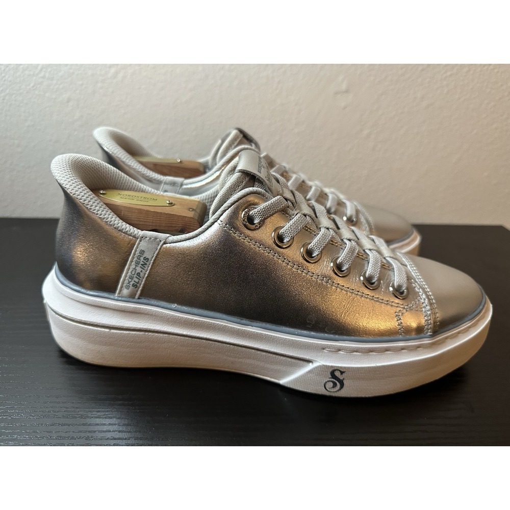 Skechers x Snoop Dogg One Hands Free Slip Ins Sneakers Metallic Silver Women 8.5